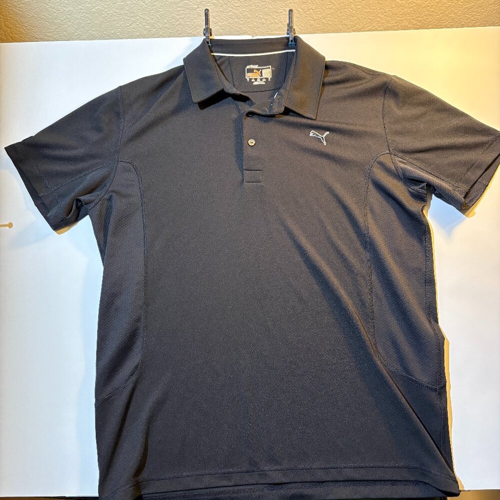Puma Golf Polo, Cool Cell, Black, Short Sleeved, Size Large